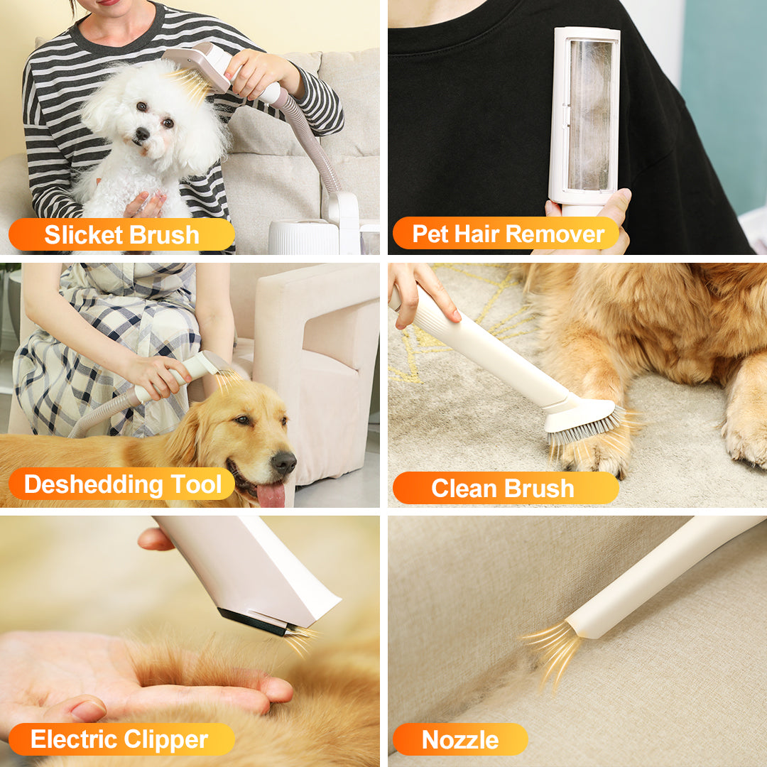 6-In-1 Pet Grooming Kit with Vacuum Suction