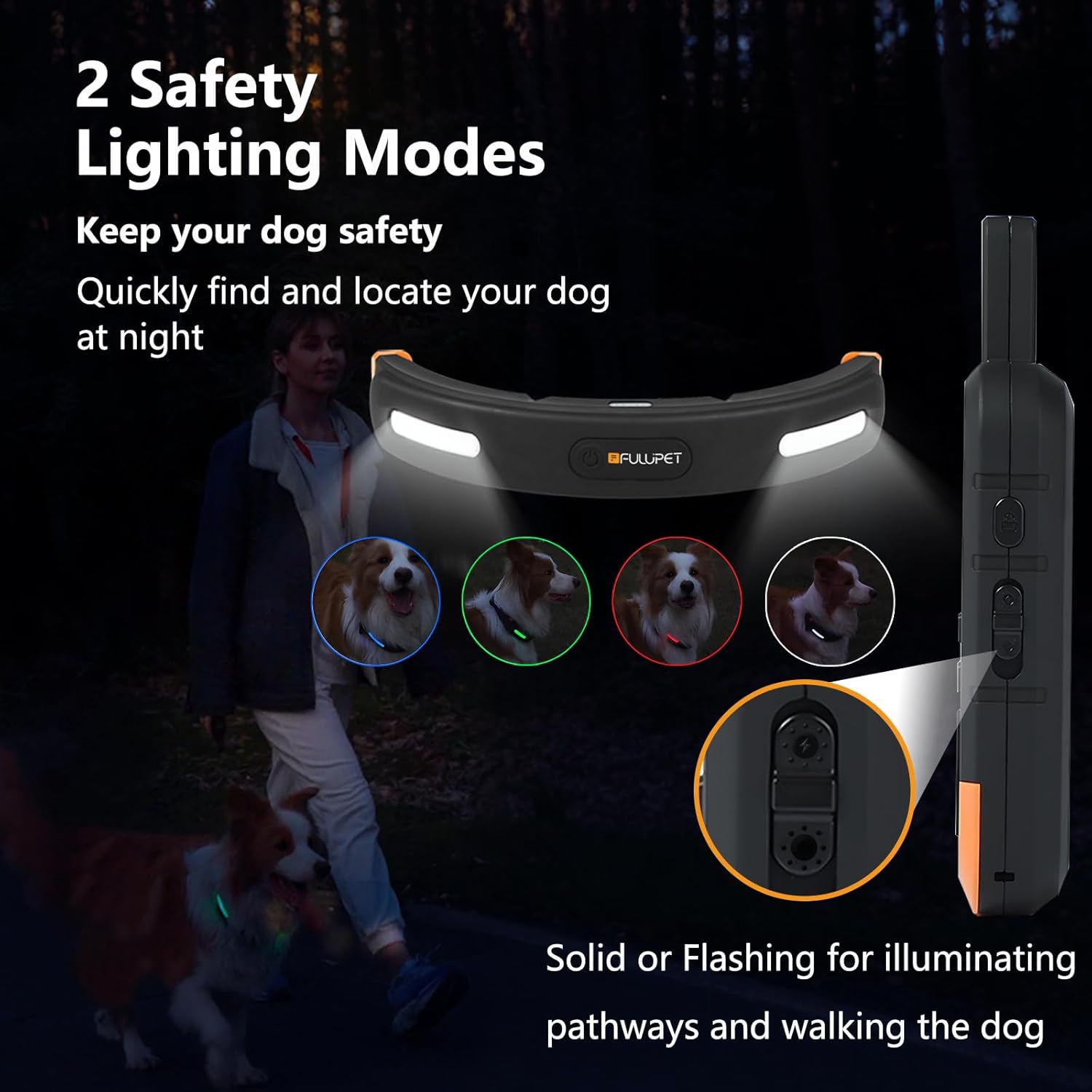 Fulupet 3-in-1 Wireless Dog Fence, Real-Time Distance Monitoring,  IPX7 Waterproof, Electric Dog Fence, No Subscription